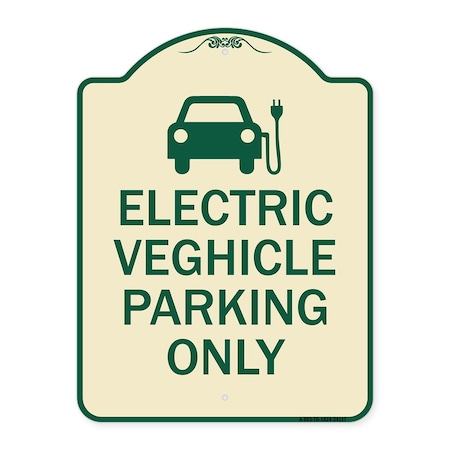 Signmission Electric Vehicle Parking W/ Graphic Heavy-Gauge Aluminum Sign, 24" x 18", TG-1824-24117 A-DES-TG-1824-24117
